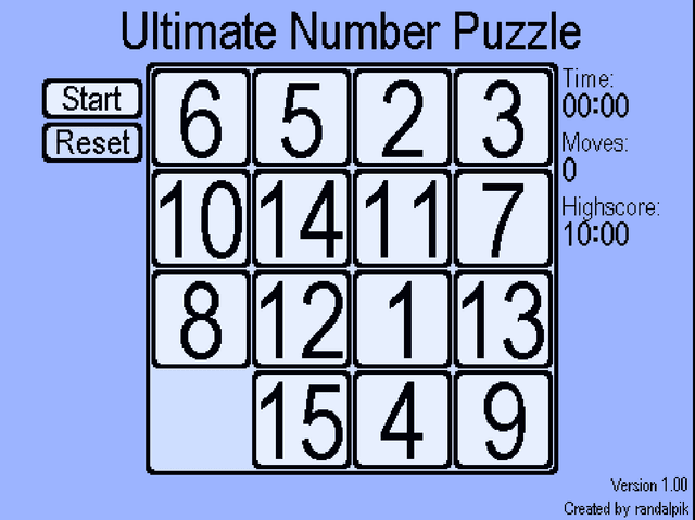 Ultimate Number Sliding Puzzle - 15 Puzzle Game